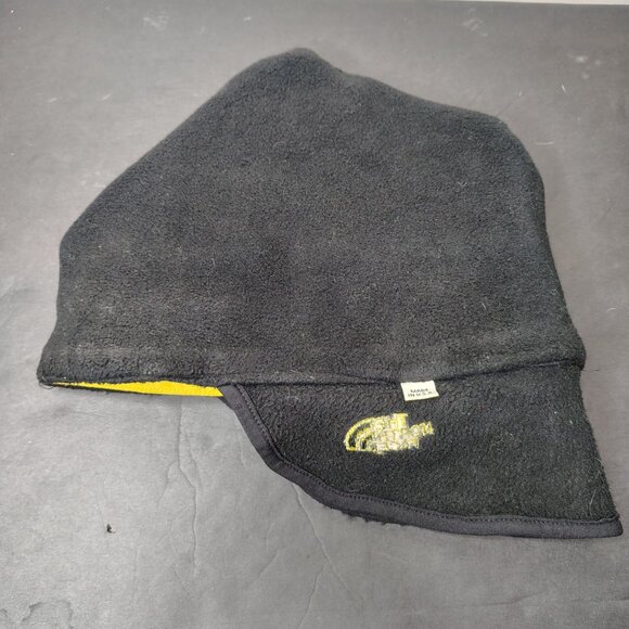 VINTAGE The North Face Steep Tech Hat Cap Yellow Black Expedition Fleece Lined - Picture 3 of 9